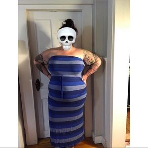 strapless tube top maxi dress